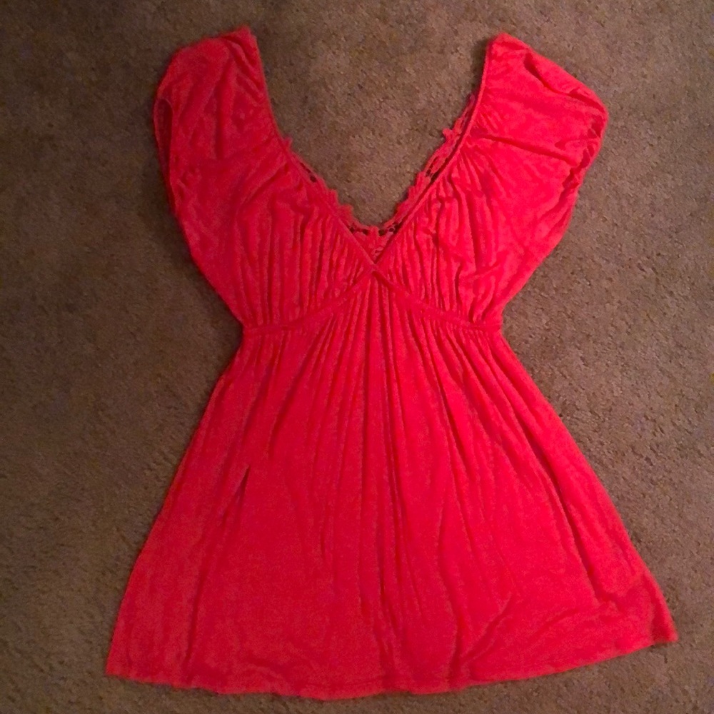 Bright crocheted back top